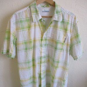 Columbia Plaid PFG Trollers Best™ Short Sleeve Shirt Size Medium